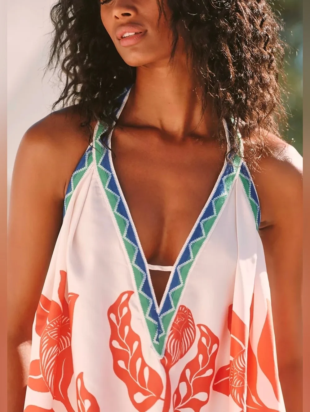 Anthropologie Celandine Silky Floral Halter Midi Dress - Picture 3 of 3